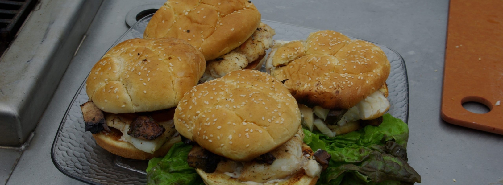 Grilled Halibut Portabella Burger The Official site of Larry Csonka